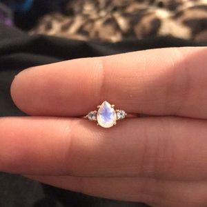 moon magic rose quartz rose gold ring